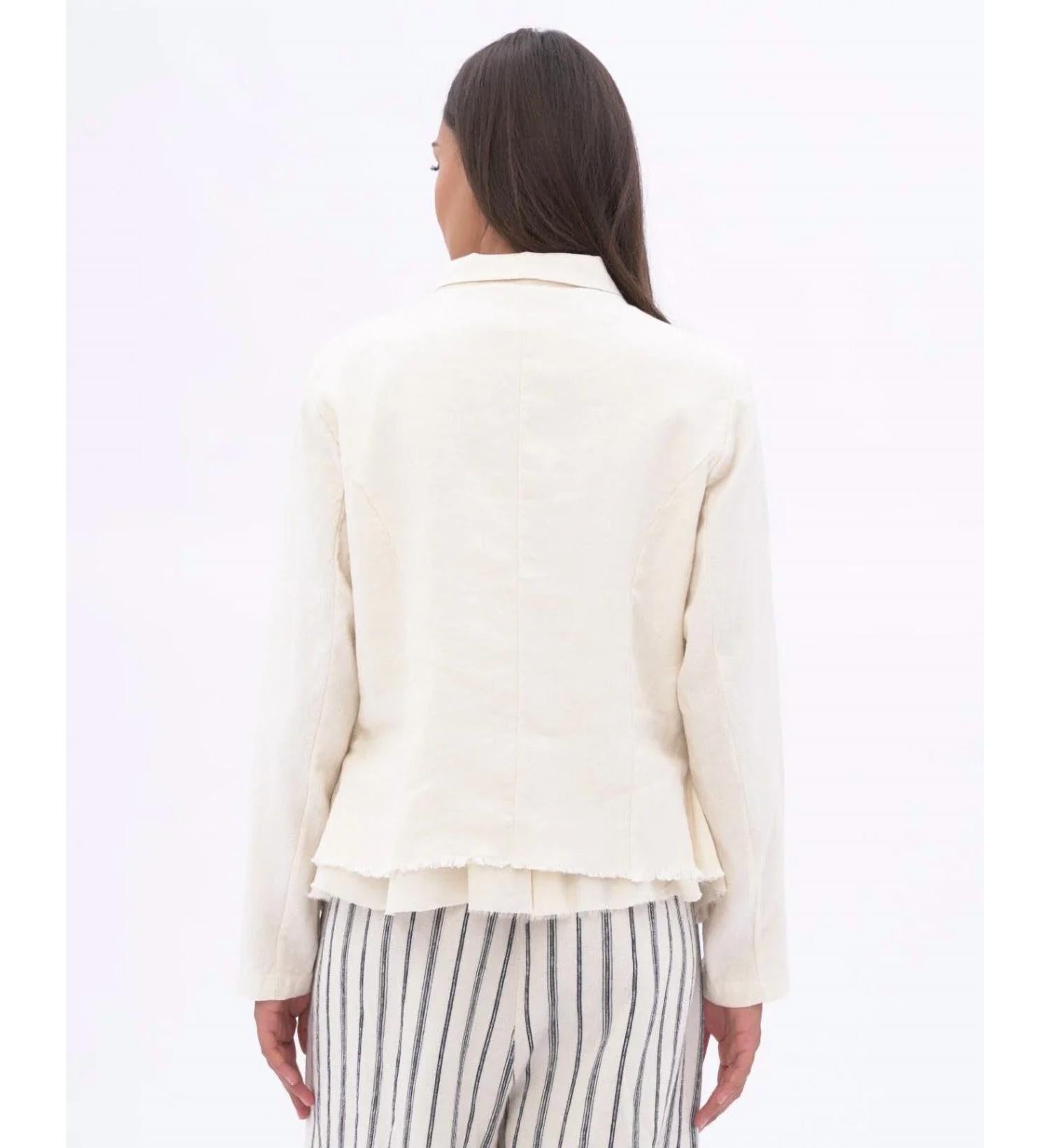 Baci - Cotton Linen Blend Raw Edge Layered Jacket
