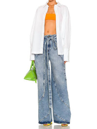 THE ATTICO Pre-loved High Rise Wide-leg Jean in denim - women's jeans - view 4