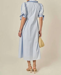English Factory - Embroidered Puff Sleeve Midi Dress