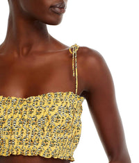 RHODE Pari Cropped Bandeau Top in yejawahat garden golden mini - women's shirt - view 4