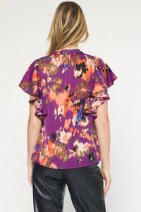 Entro - Abstract Pintuck Blouse