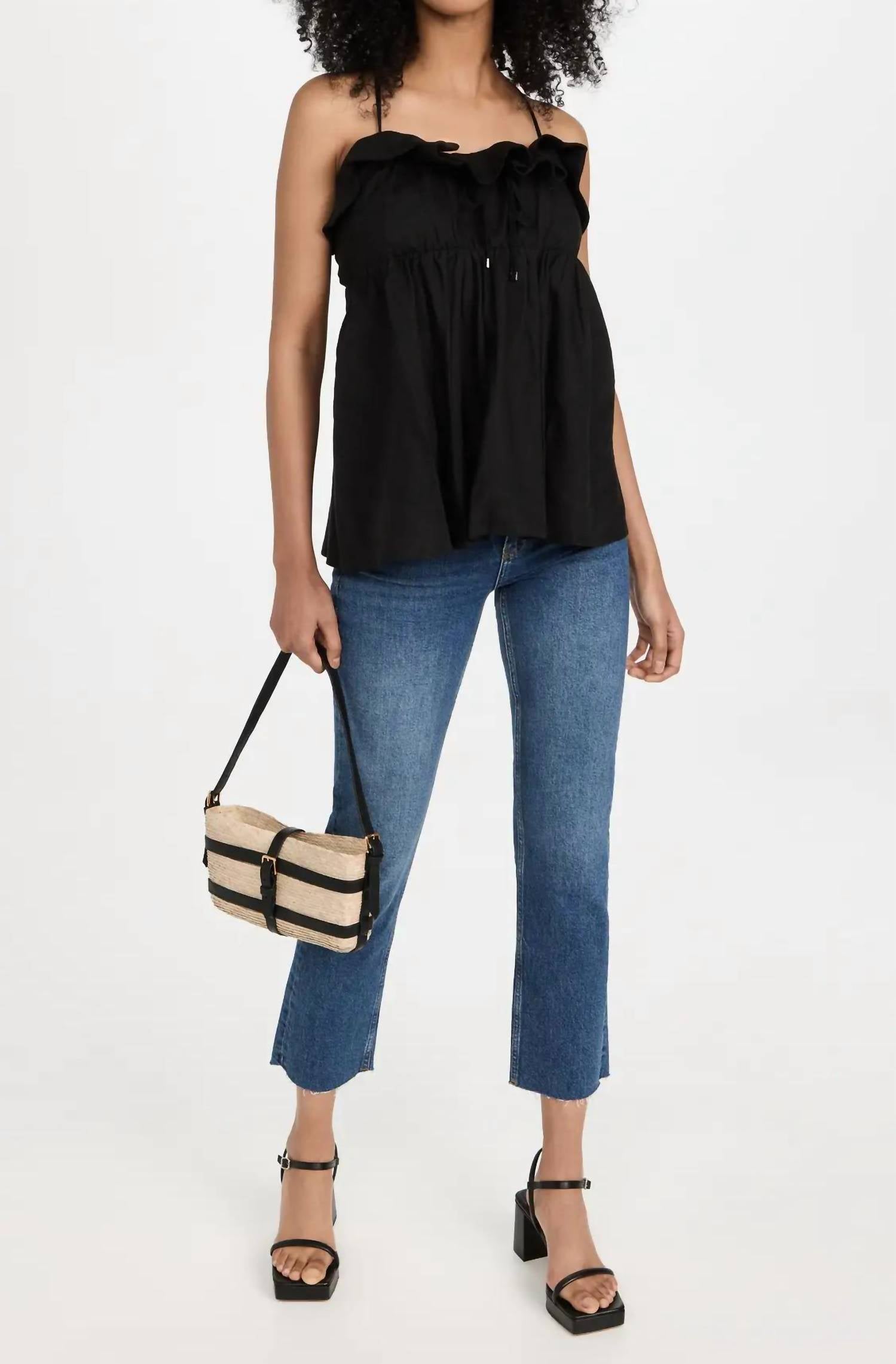 JAYCE LINEN LACED EMPIRE TOP