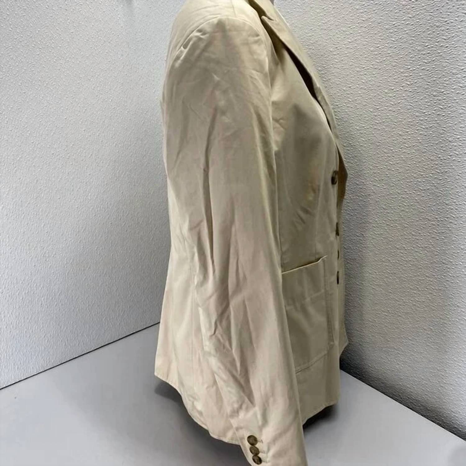 TORY BURCH Polished Poplin Double-breasted Jacket in palestone - women's jacket - alternate view