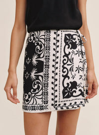 Bella Dahl Wrap Skirt With Sash in multi - women's skirt