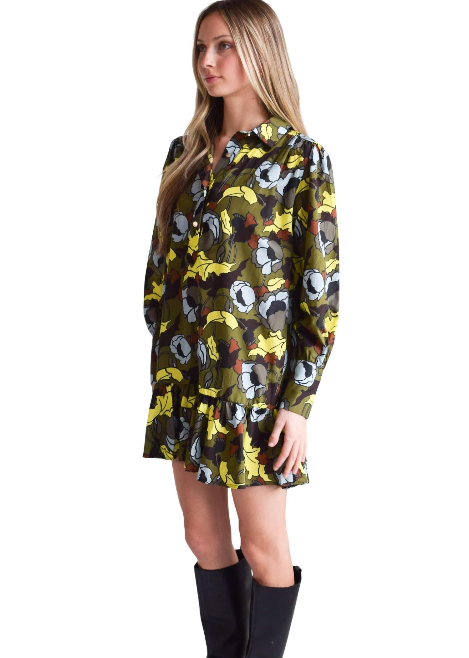 Never A Wallflower - EVERYTHING LONG SLEEVE DRESS WITH RUFFLE