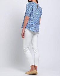 FOIL Keep The Faith Top in blue spot - women's blouse - alternate view