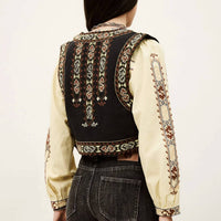 Ba&Sh - Fosca Cropped Embroidered Cardigan