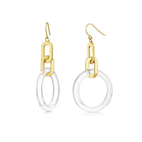 Gold & Honey - Women's Link Drop Lucite Earrings