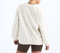 THE NORTH FACE Evolution Simple Dome Oversized Crewneck Sweatshirt in white dune - women's top - detail view
