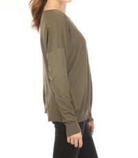 Planet By Lauren G. - Cut-out Boatneck Sweater