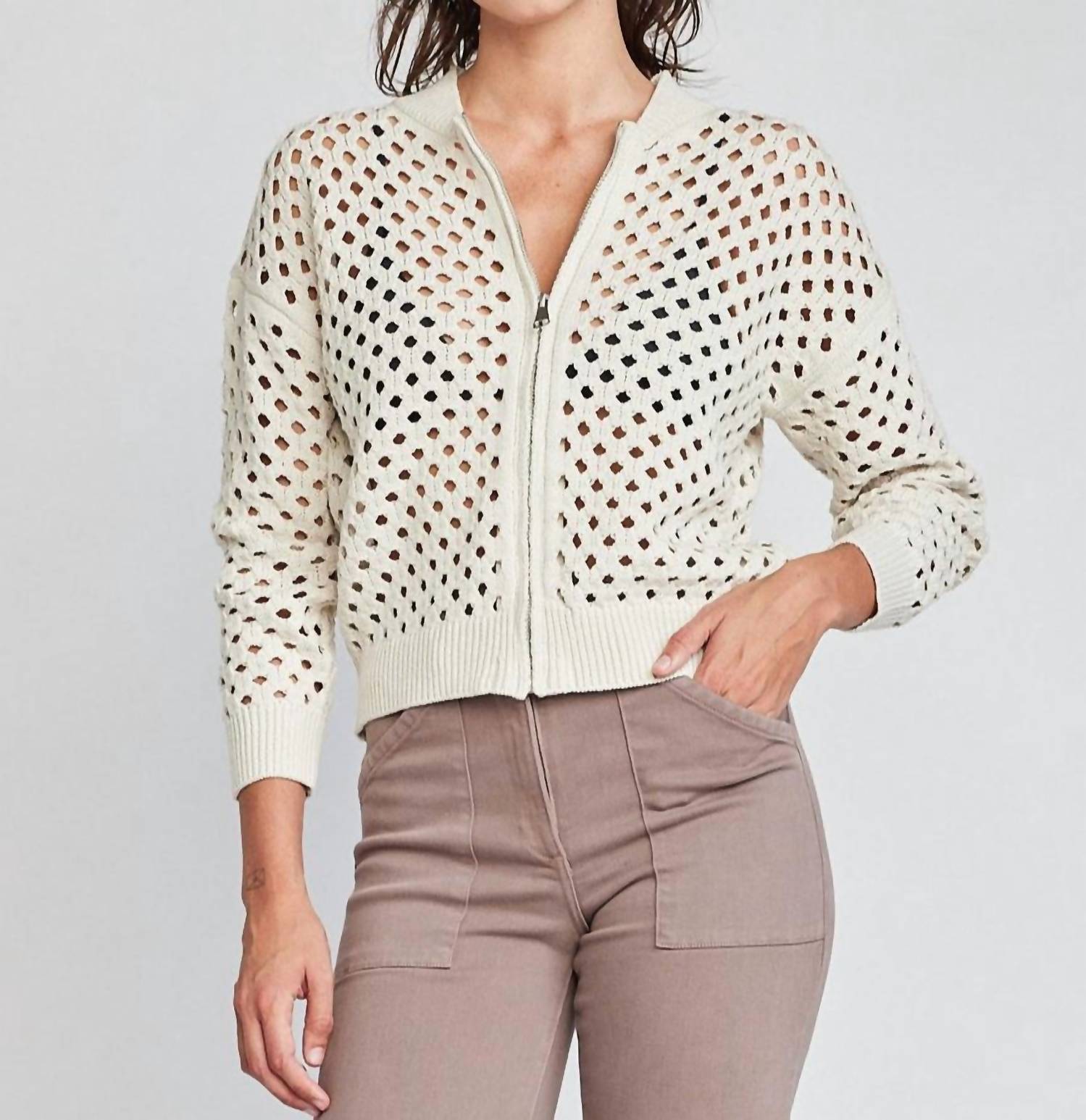 Self Contrast - Maggie Fishnet Cardigan