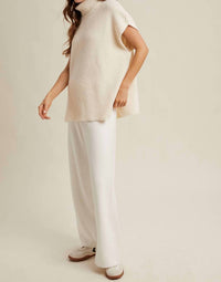WISHLIST Turtle Neck Sweater Pant Set in white - women's sleepwear - alternate view