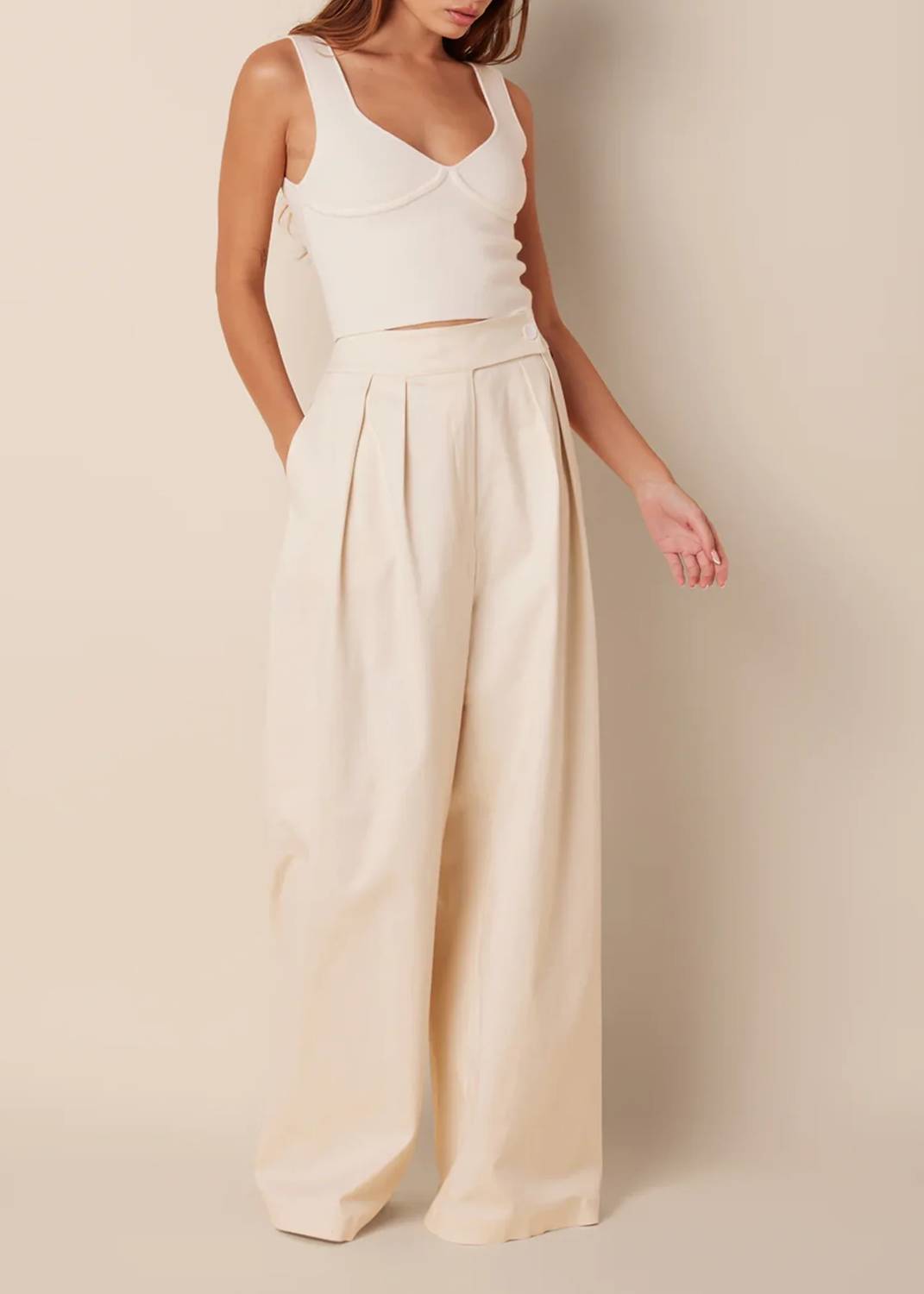 Sablyn - Twill Wide Leg Pant