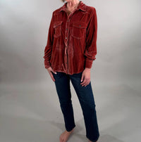Easel - Button Down Velvet Shirt