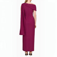 Kay Unger - Dominica Asymmetric Crepe Gown