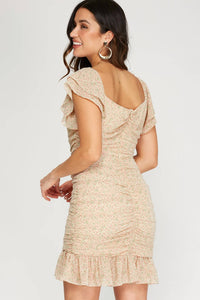 Floral Ruched Mini Dress
