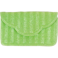 La Chic Designs - Women's Striped Scalloped Clutch