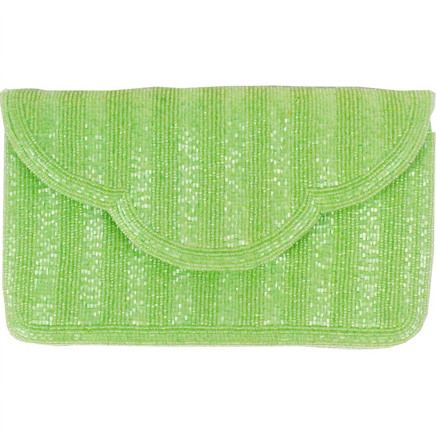 La Chic Designs - Women's Striped Scalloped Clutch