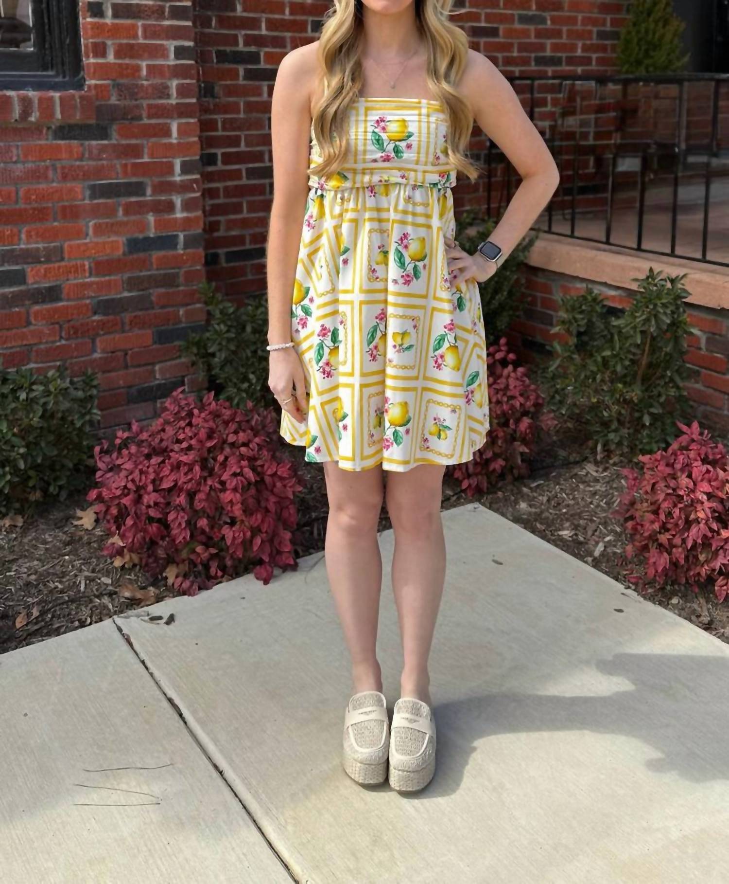 Meet Me In Santorini - Citrus Short Dress