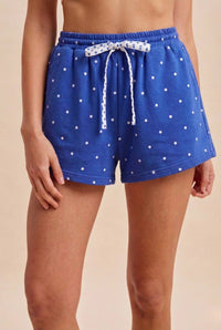 Anniewear - 4th Of July Polka Dot French Terry Mini Shorts