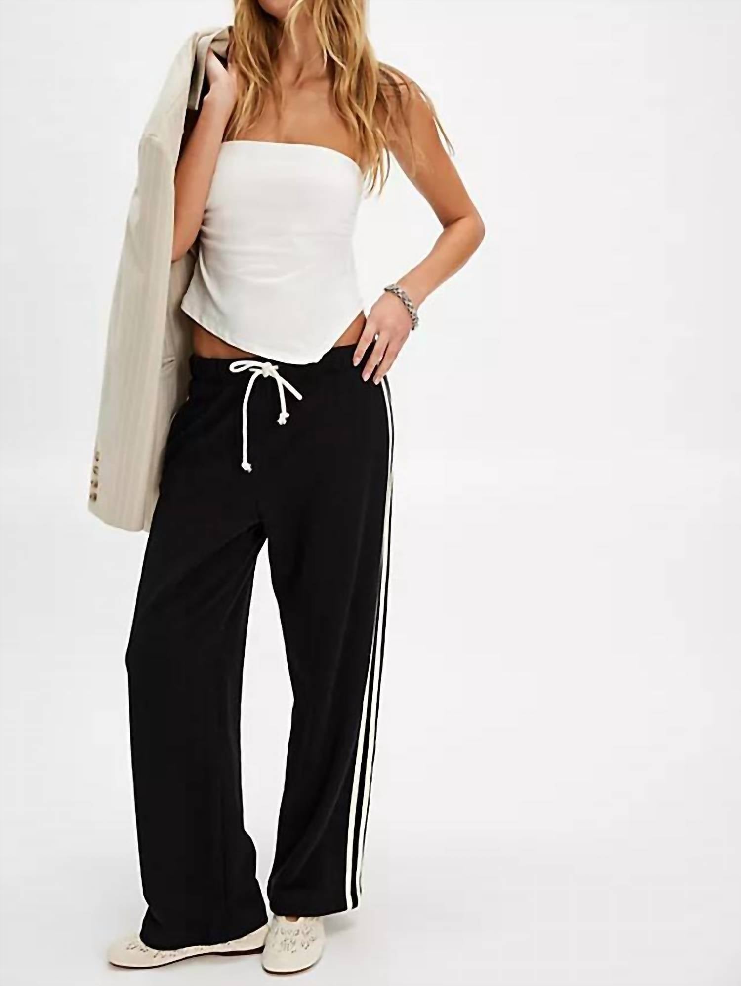 Donni. - Eco-terry Stripe Crop Pants