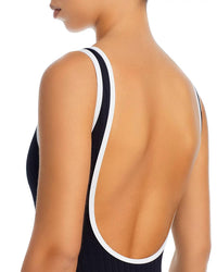 SOLID & STRIPED Luela One Piece in black and white - women's swimwear - view 4