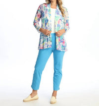 Jess & Jane - Crepe Mesh Drape Cardigan
