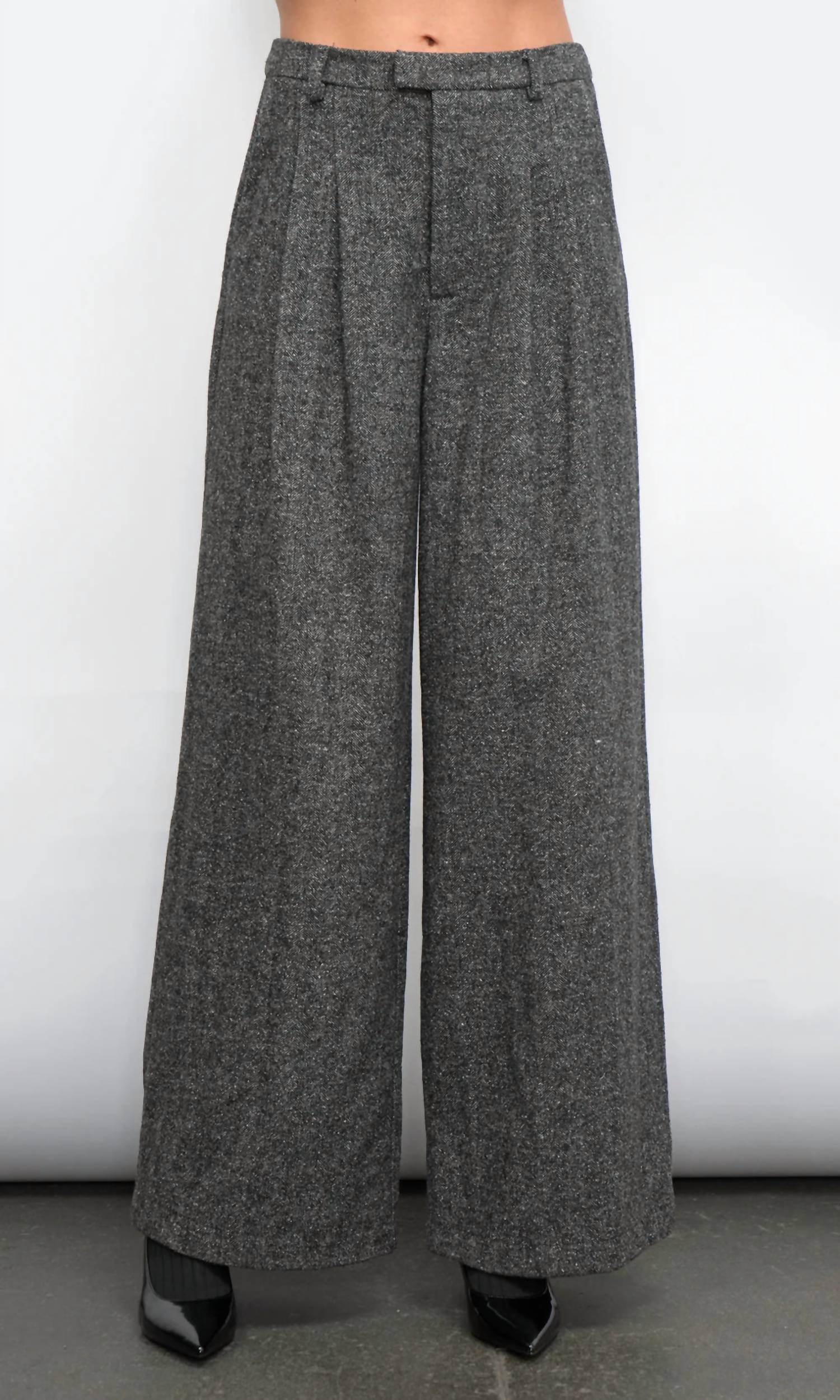 Greylin - adele high waist herringbone wide leg trouser