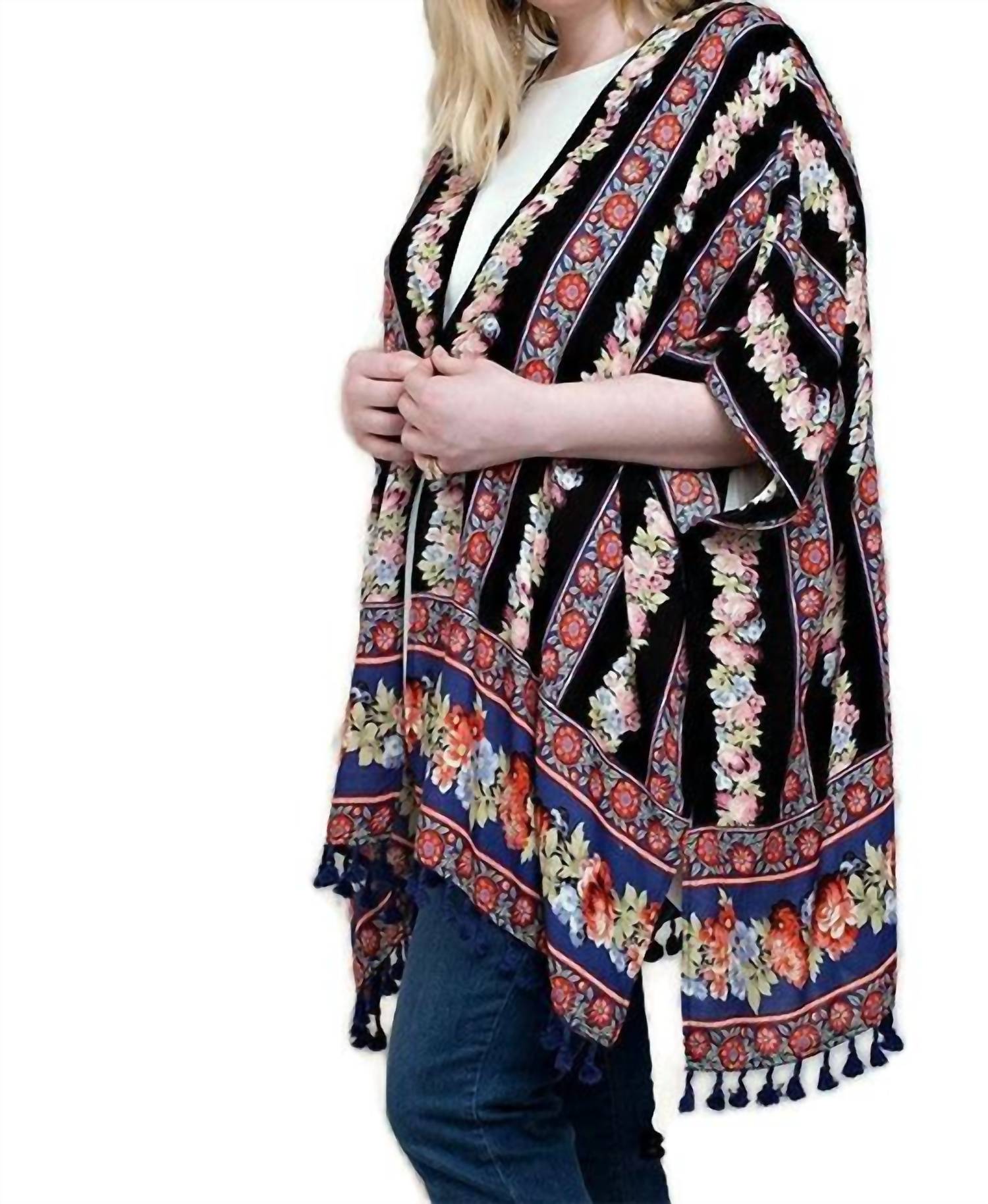 Kori - Back Crochet Patch Kimono Jacket