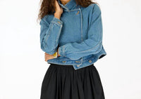 KERRI ROSENTHAL True Denim Jacket in blue - women's jacket - detail view