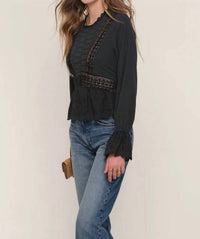 heartloom Miriam Long Sleeve Blouse in beige - women's blouse - alternate view