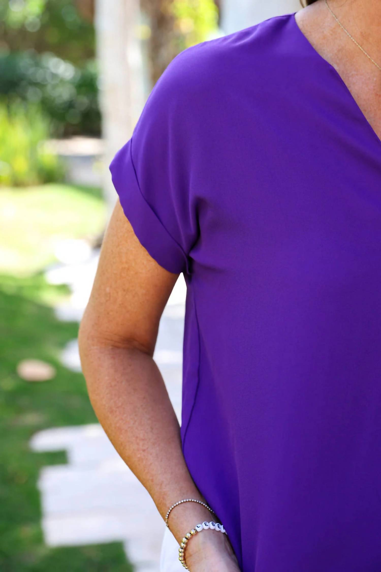 Jess Lea Whitney Short Sleeve Top in purple - women's t-shirt - detail view