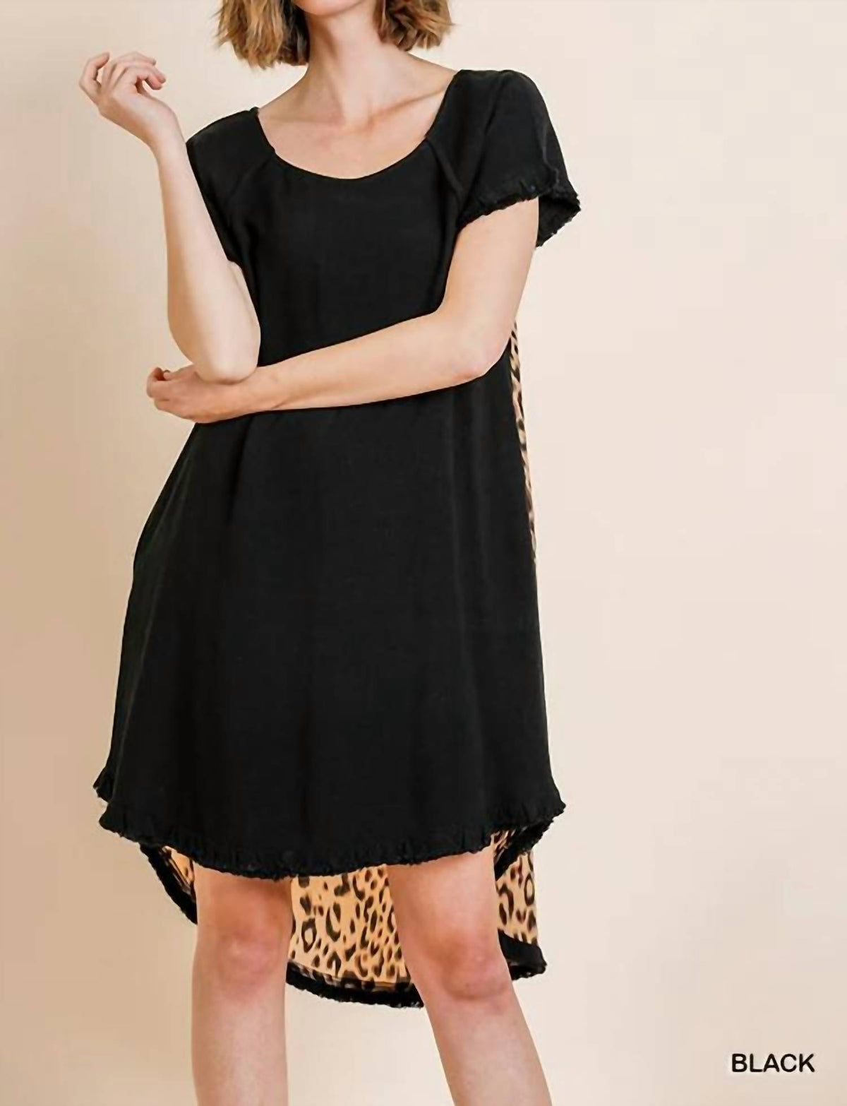 Umgee - Andrea Hi Low Leopard Back Dress