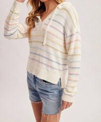 Hem & Thread - Rainbow Skyline Hooded Sweater