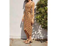 Dress Forum - Polka Dot Tulip Hem Midi Wrap Dress
