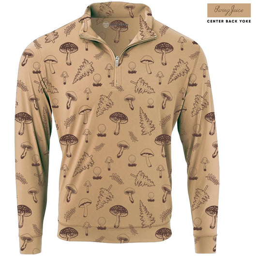 Swingjuice - Men's Golf Mushrooms Quarter Zip Sweatshirt