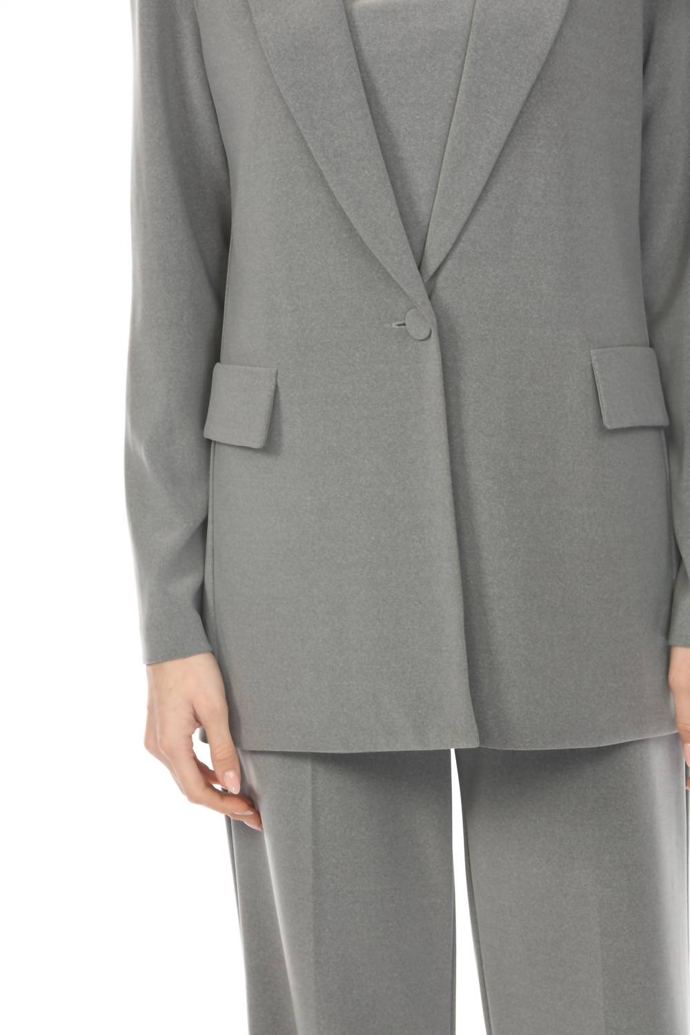 Joseph Ribkoff Relaxed Blazer Jacket in grey melange - women's jacket - view 5