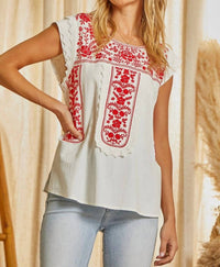 Savanna Jane - Embroidered Lace Top - Plus