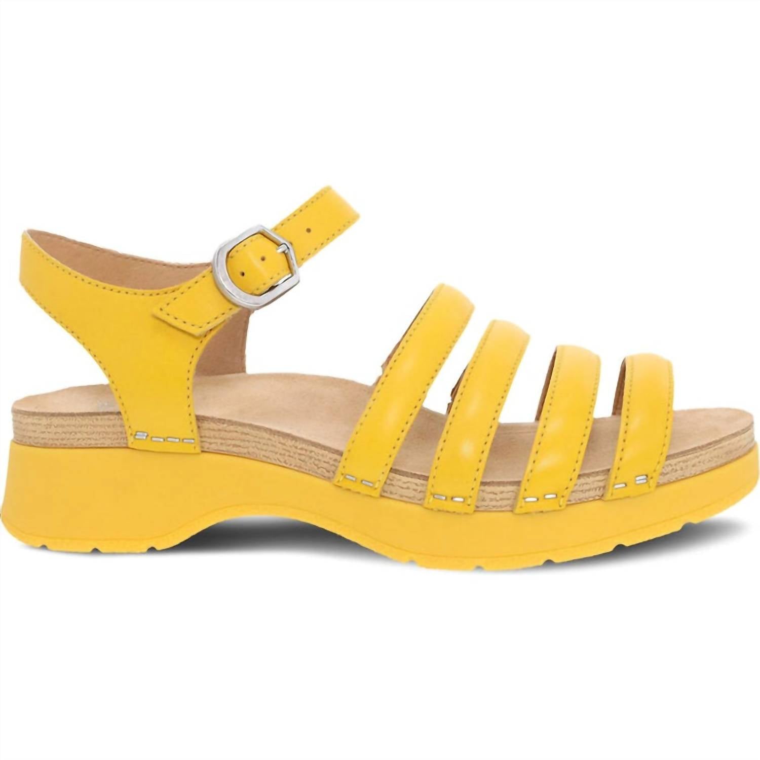dansko Women's Roxie Sandal in yellow 1 - women's sandal - detail view