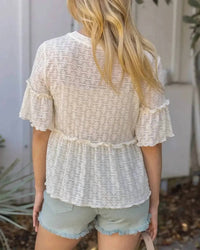 Grace And Lace - Stretch Lace Peplum Top