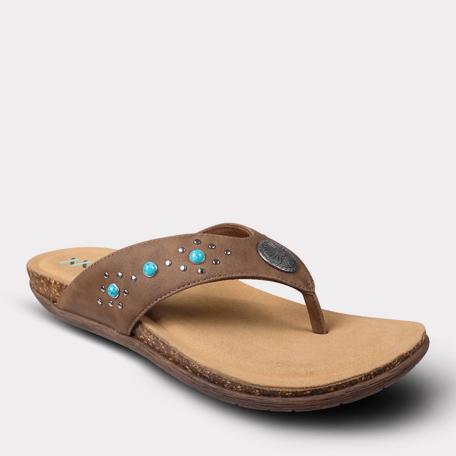 Mykos Women's Jovie Thong Sandal in brown - women's sandal - alternate view