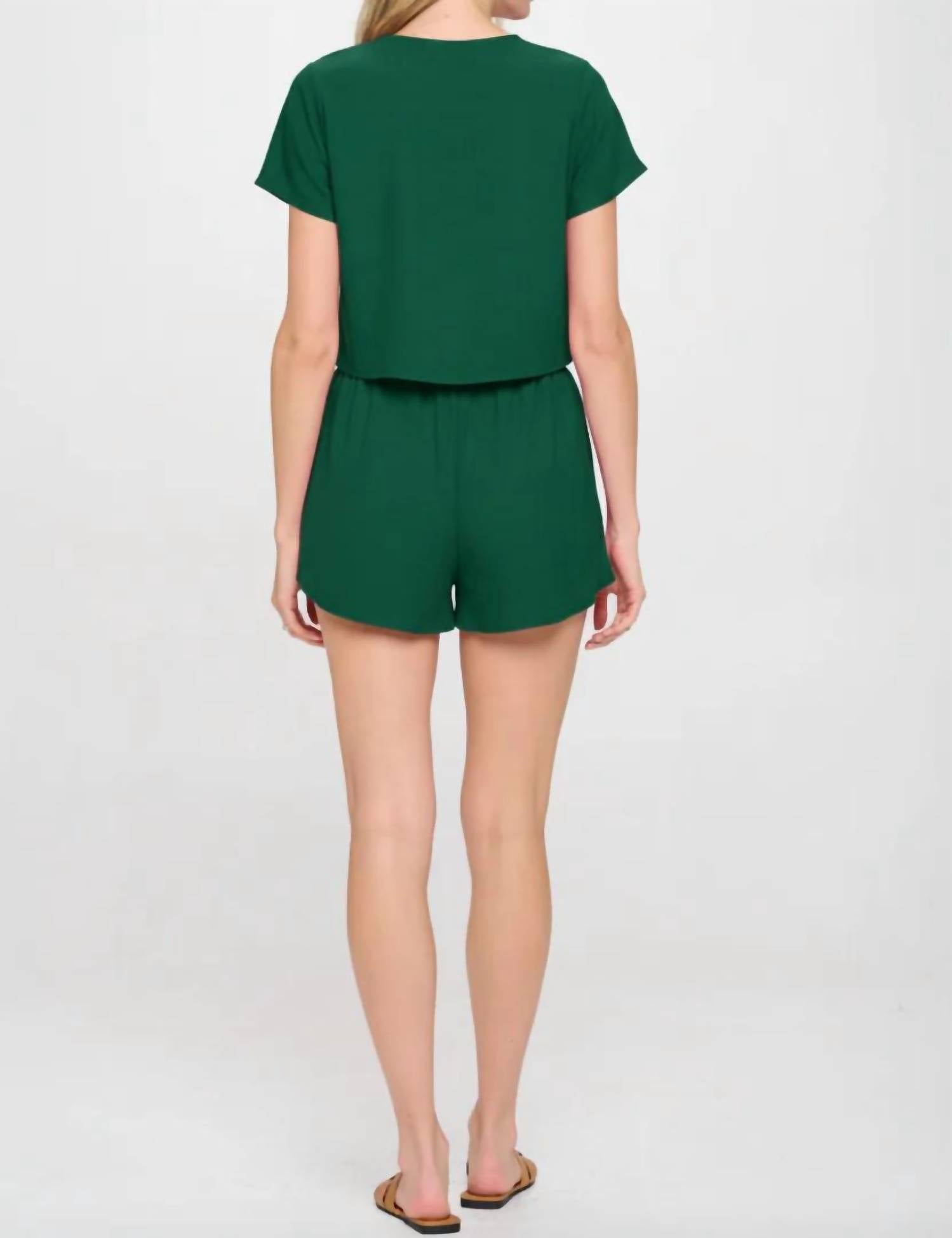 Meet Me In Santorini - Cropped Short-sleeve & Short Set