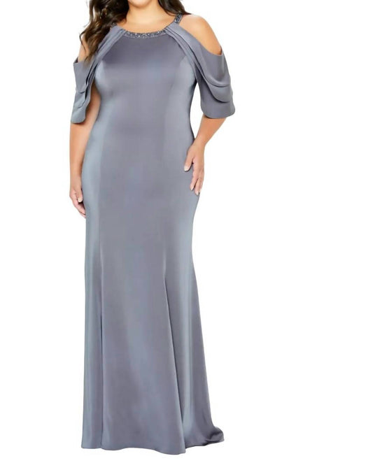 Montage By Mon Cheri - Cold Shoulder With Tiered Sleeves Gown