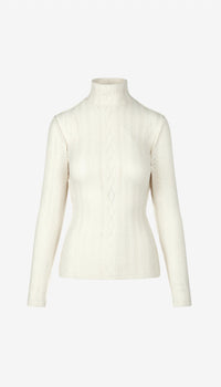 Smythe - Pointelle Knit Turtleneck Top