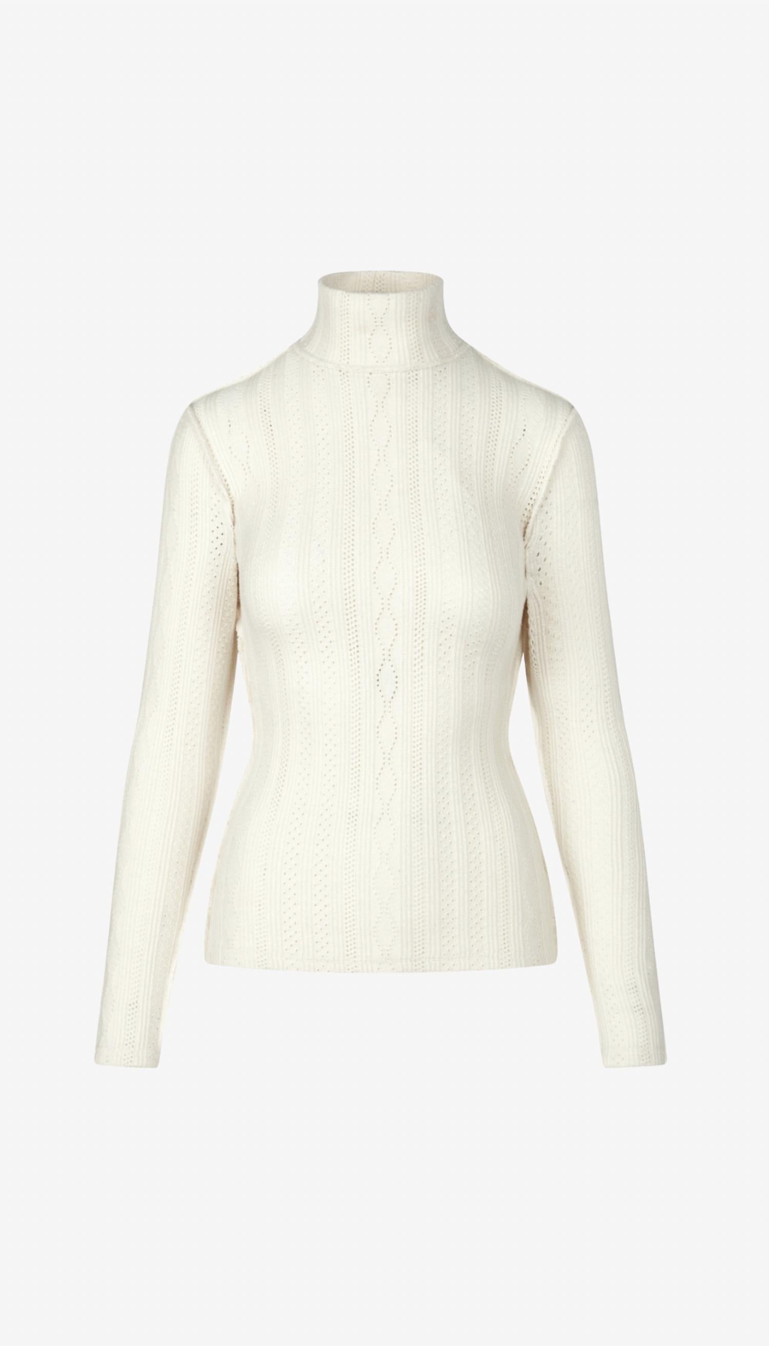 Smythe - Pointelle Knit Turtleneck Top