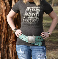Cowgirl Justice Pistol Packin Mama Tee in black - women's t-shirt