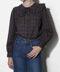 Greylin - Krista Peter Pan Collar Plaid Blouse