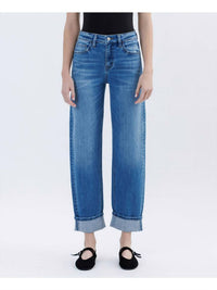 Vervet By Flying Monkey - High Rise Cuffed Barrel Leg Jeans