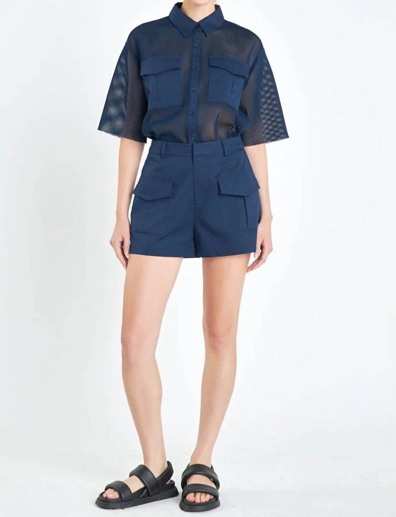 Grey Lab - High-waisted Flap Pocket Short