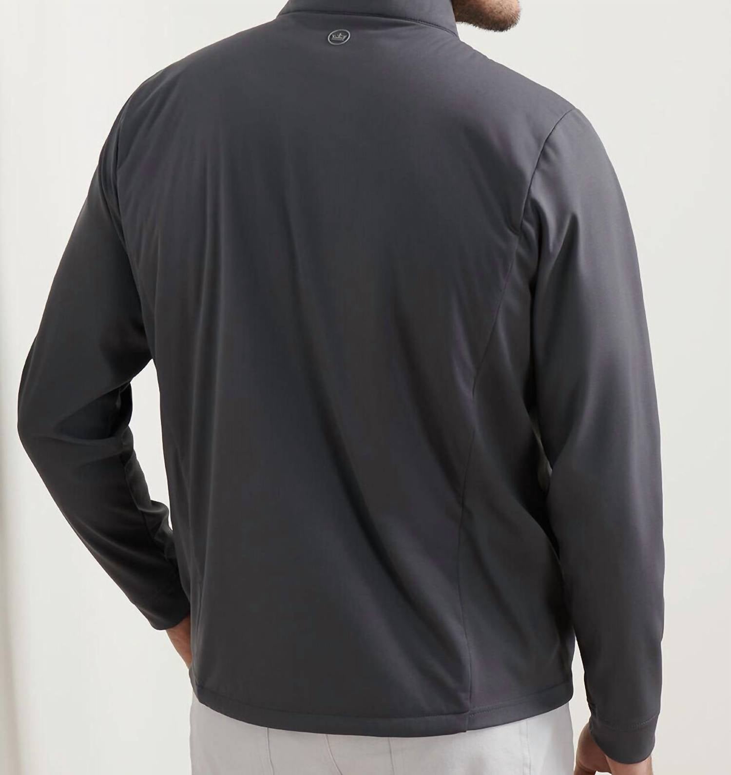 PETER MILLAR Merge Hybrid Jacket in irdim iridium - men's jacket - detail view